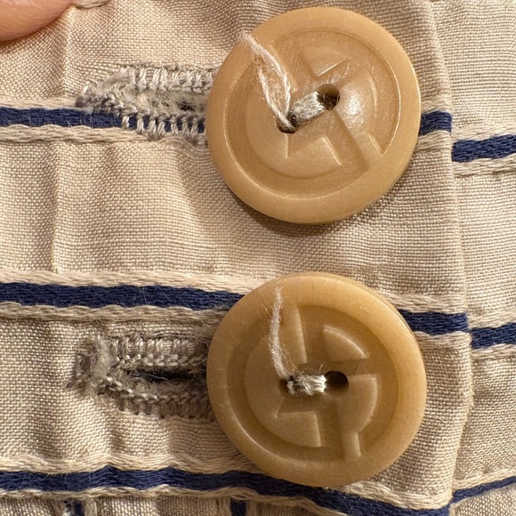 Vintage Giorgio Armani Ramie Silk Striped Wide Leg Trousers Pants Women’s 6-8 - Picture 6 of 16